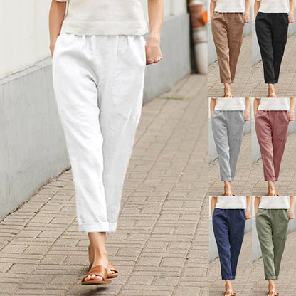 Buy 2 Free Shipping-Linen-cotton women's large size loose pants