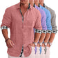 2023 Summer Gentleman Paneled Casual Buttons Pocket Blouse