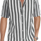 2023 New Men's Striped Casual Short Sleeve Shirts