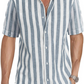 2023 New Men's Striped Casual Short Sleeve Shirts