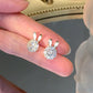 2023 Fashion rabbit Zircon Round Petal Earrings