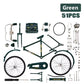 51 PCS DIY RETRO BICYCLE MODEL ORNAMENT FOR KIDS